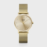 Minuit Watch Mesh Crystals, Full Gold Colour
