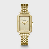 Fluette Watch Steel, Sand Texture Full Gold Colour