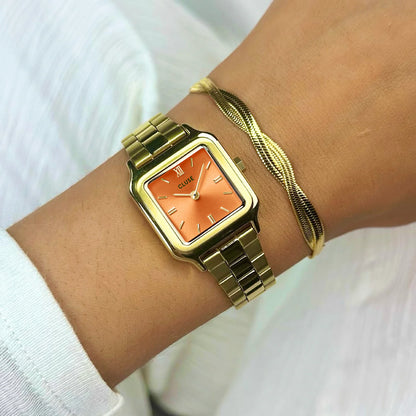 Cluse Gracieuse Petite Watch Steel, Apricot, Gold Colour