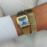 Cluse Gracieuse Petite Watch Double Steel, Kyanite Blue, Gold Colour
