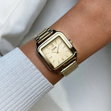 Gracieuse Watch Steel, Sunray Textured, Gold Colour