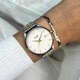 Cluse Minuit Date Watch Steel, Coconut Milk, Bicolor