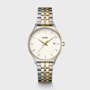 Cluse Minuit Date Watch Steel, Coconut Milk, Bicolor