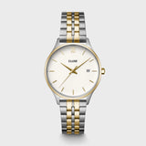 Cluse Minuit Date Watch Steel, Coconut Milk, Bicolor