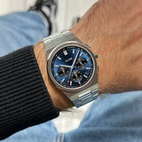 Vigoureux Chrono Watch Steel, Dark Blue, Silver Colour
