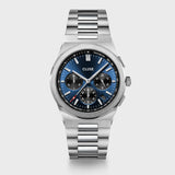 Vigoureux Chrono Watch Steel, Dark Blue, Silver Colour
