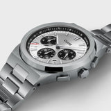 Vigoureux Chrono Watch Steel, Black, Full Silver Colour