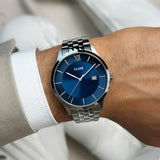 Aravis 3-Hand Watch Steel, Blue, Silver Colour
