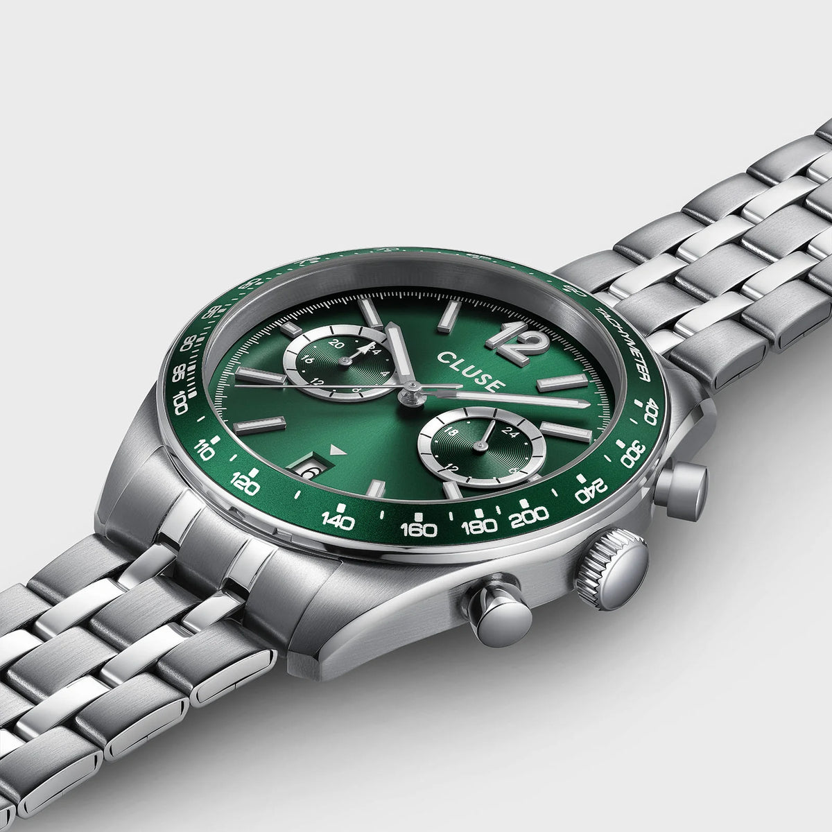 Aravis Dual Timer Steel, Green, Silver Colour