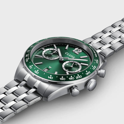 Aravis Dual Timer Steel, Green, Silver Colour