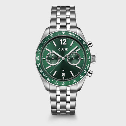 Aravis Dual Timer Steel, Green, Silver Colour