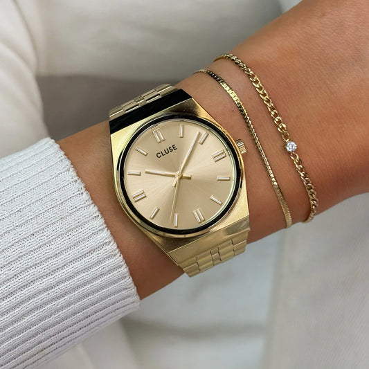 Retro 70's Watch Steel, Full Gold Colour