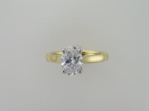 1.60ct Laboratory Grown Oval Cut 4 Claw Diamond Solitaire Ring