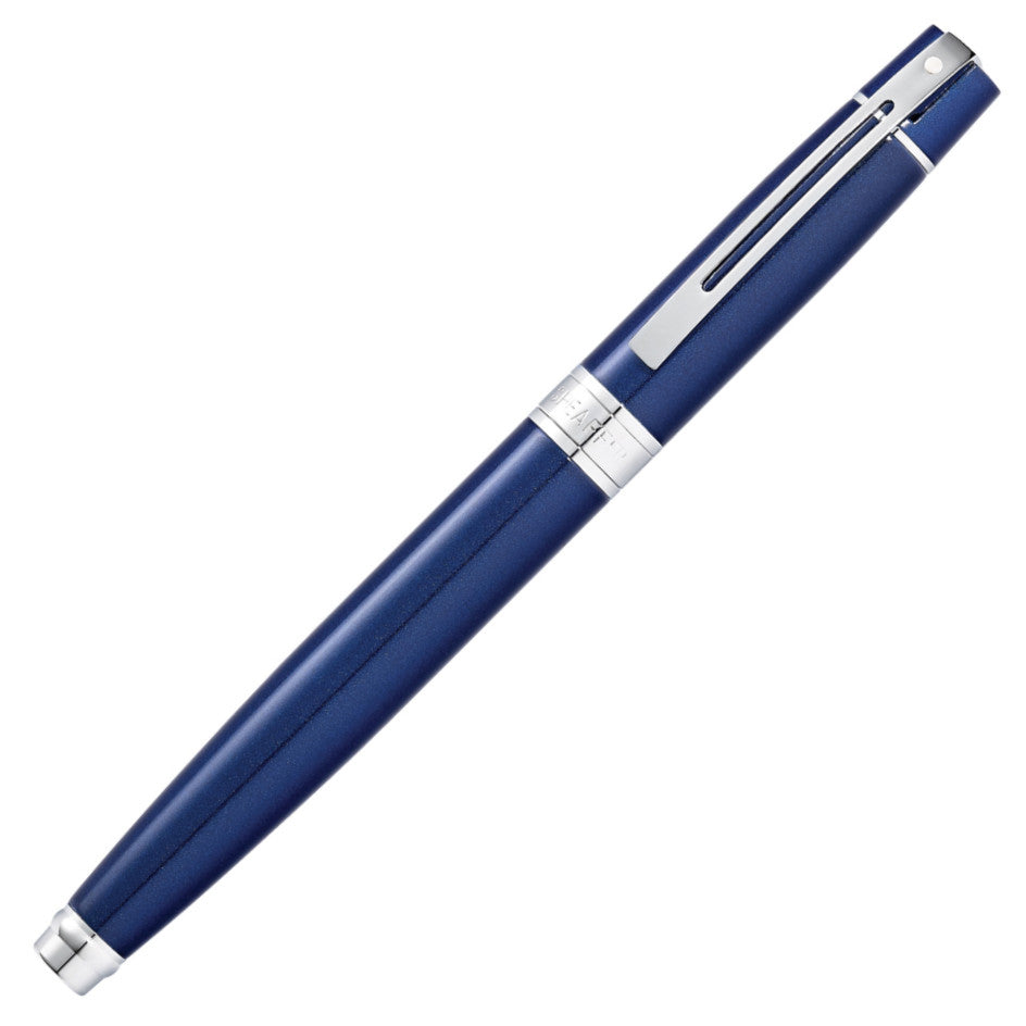 Sheaffer 300 Rollerball Pen - Blue Lacquer Chrome Trim