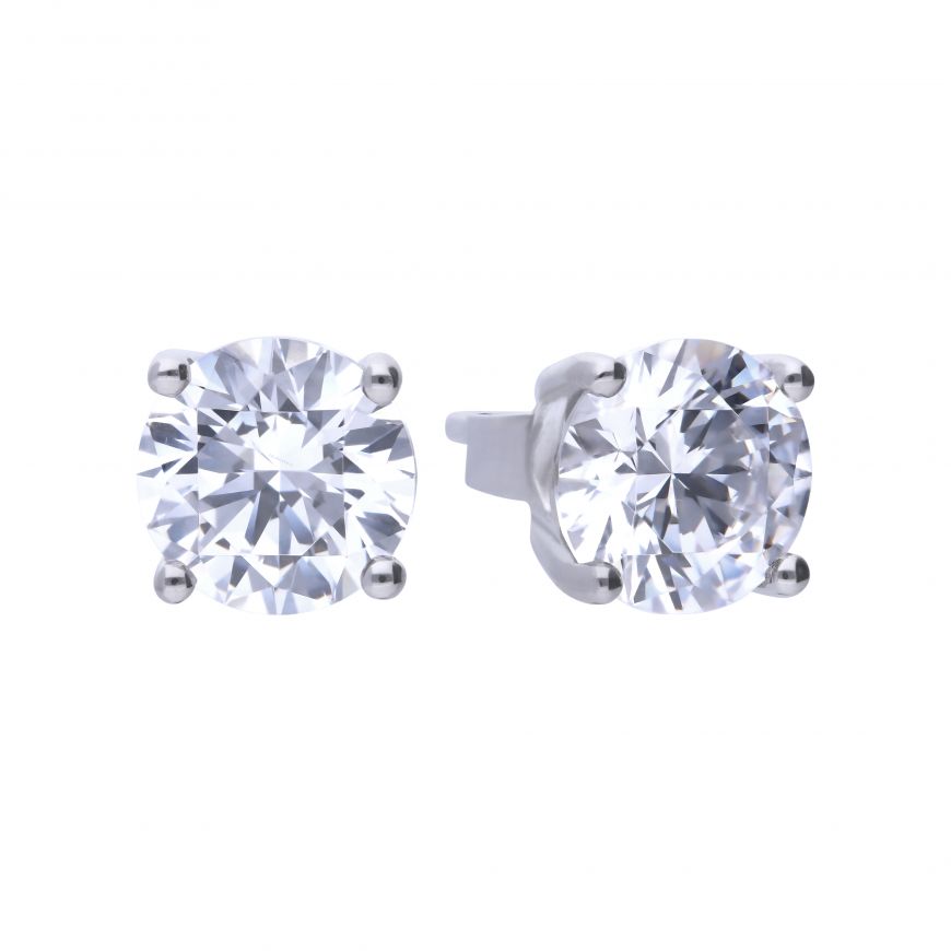DF Four Claw Carat Stud Earrings With Diamonfire Cubic Zirconia