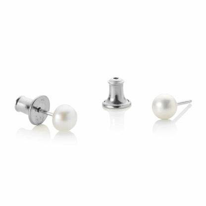 Jersey Pearl Button Pearl Stud Earrings 5mm