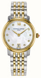Frederique Constant Ladies Classic Slimline (30mm) Mother-of-Pearl Dial / Two Tone Stainless Steel Bracelet