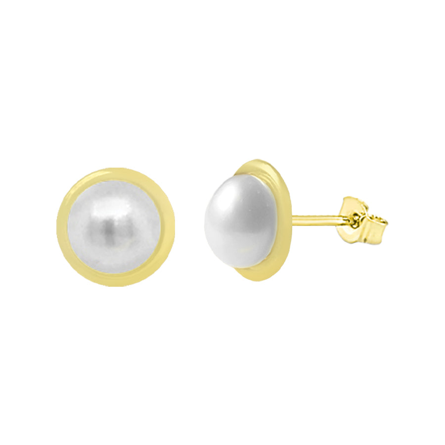 9ct Yellow Gold Noriko 5.5mm Pearl Stud Earrings