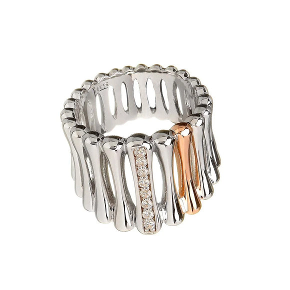 House Of Lor / Contemporary Collection / Bamboo Collection / Silver Gold Bamboo Ring