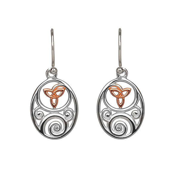 House Of Lor / Earrings / Silver Gold Celtic Earrings with Trinity Knot