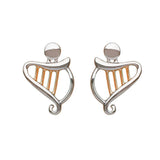 House Of Lor / Earrings / Silver Gold Celtic Harp Earrings