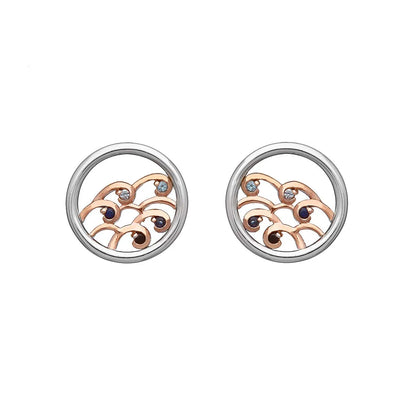 House Of Lor Sterling Silver Irish Gold Ninth Wave Stud Earrings