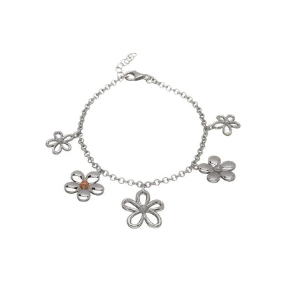 House Of Lor Silver Gold Multi Petal Bracelet