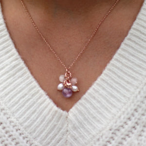 Jersey Pearl Joy Amethyst & Rose Quartz Pearl Pendant