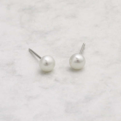 Jersey Pearl Button Pearl Stud Earrings 5mm