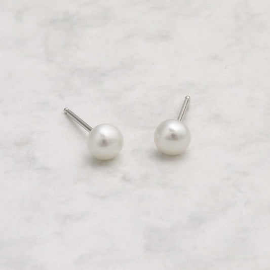 Jersey Pearl Button Pearl Stud Earrings 5mm