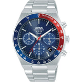 LORUS SOLAR CHRONOGRAPH GENTS STAINLESS STEEL BLUE DIAL BRACELET