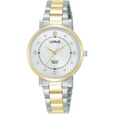 LORUS SOLAR LADIES TWO TONE SILVER DIAL BRACELET WATCH