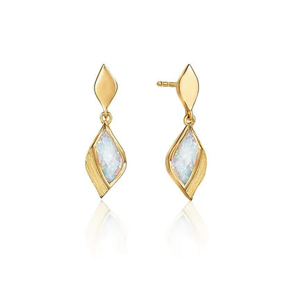 Lustre & Love Clarity Opal Earrings in Gold Vermeil
