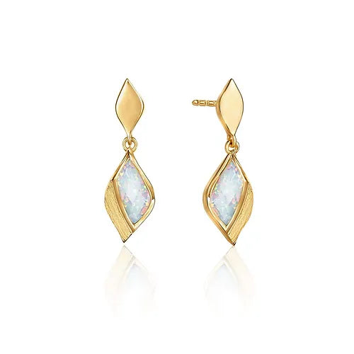 Lustre & Love Clarity Opal Earrings in Gold Vermeil