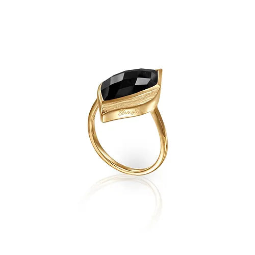Lustre & Love Strength Onyx Ring in Gold Vermeil