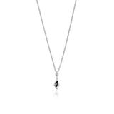 Lustre & Love Strength Onyx Dual Drop Necklace in Sterling Silver