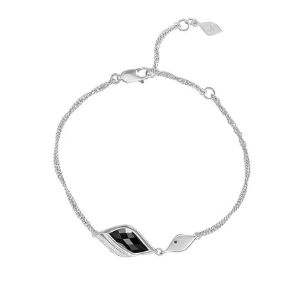 Lustre & Love Strength Onyx Bracelet in Sterling Silver