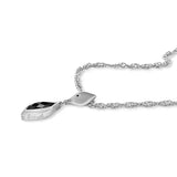 Lustre & Love Strength Onyx Dual Drop Necklace in Sterling Silver