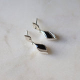 Lustre & Love Strength Onyx Dual Drop Earrings in Sterling Silver