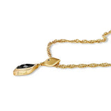 Lustre & Love Strength Onyx Dual Drop Necklace in Gold Vermeil