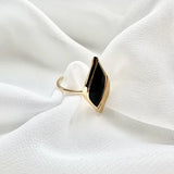 Lustre & Love Strength Onyx Ring in Gold Vermeil