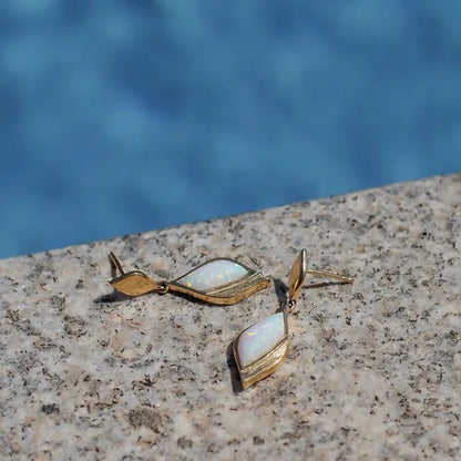 Lustre & Love Clarity Opal Earrings in Gold Vermeil