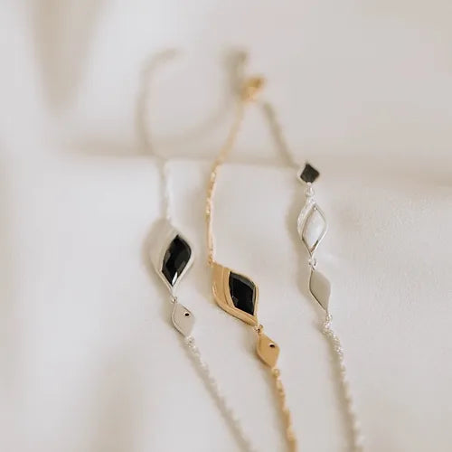 Lustre & Love Strength Onyx Bracelet in Gold Vermeil