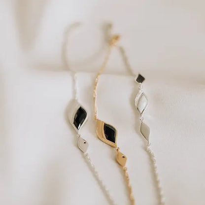 Lustre & Love Strength Onyx Bracelet in Gold Vermeil