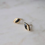 Lustre & Love Strength Onyx Stud Earrings in Gold Vermeil