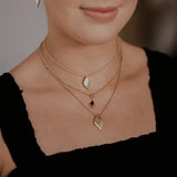 Lustre & Love Strength Onyx Dual Drop Necklace in Gold Vermeil
