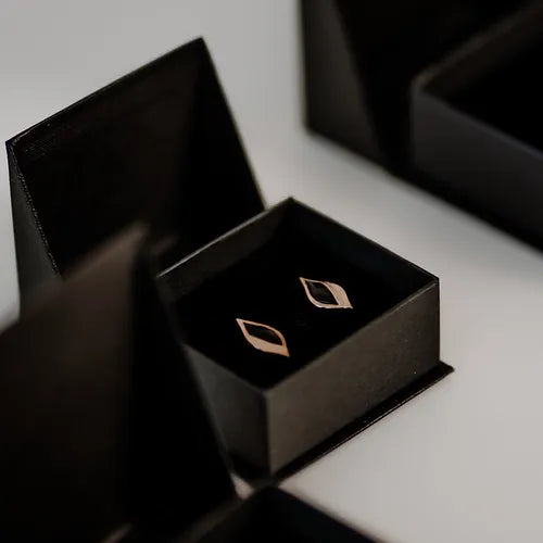 Lustre & Love Strength Onyx Stud Earrings in Gold Vermeil