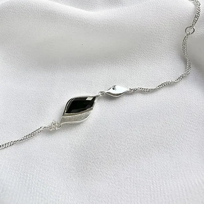Lustre & Love Strength Onyx Bracelet in Sterling Silver