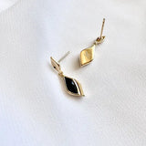 Lustre & Love Strength Onyx Dual Drop Earrings in Gold Vermeil