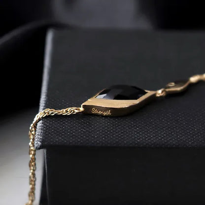 Lustre & Love Strength Onyx Bracelet in Gold Vermeil